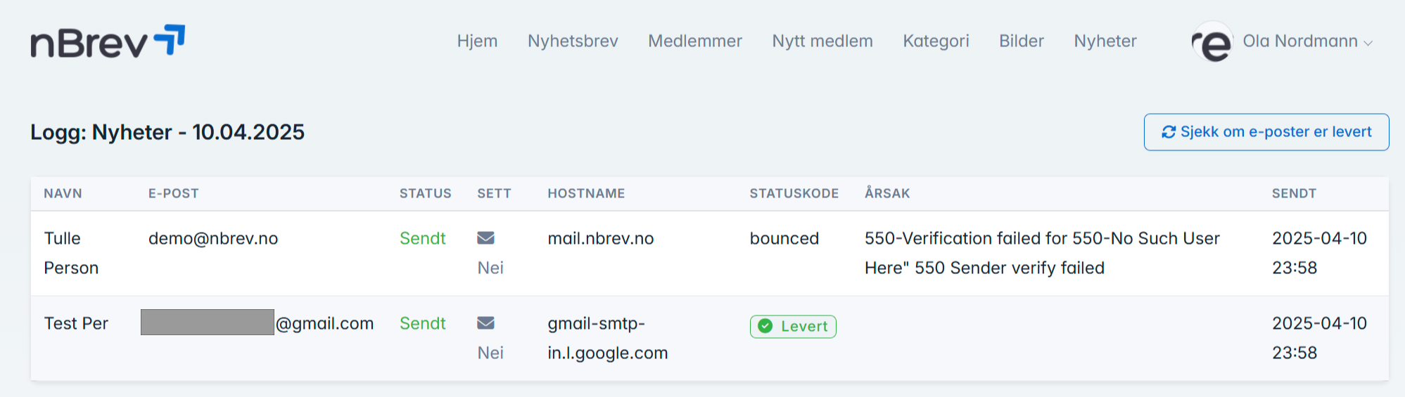 Avmeldingshåndtering